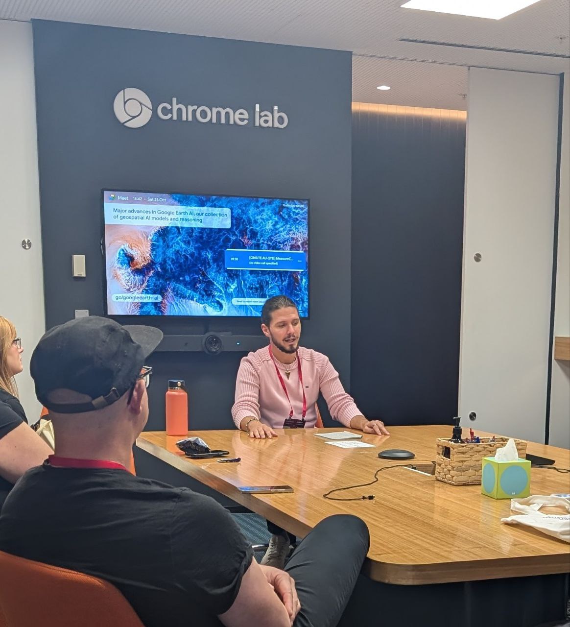 Mattia presenting at a Chrome Lab session