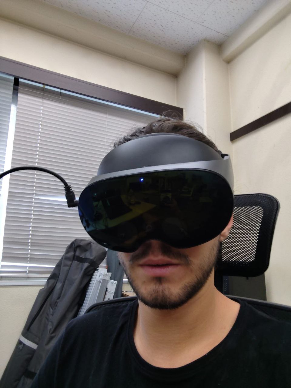 Mattia testing a mixed-reality headset